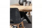 Stół ogrodowy prostokątny krzyżowe nogi czarne blat teak 240x100 RAMSEY