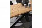 Stół ogrodowy prostokątny krzyżowe nogi czarne blat teak 240x100 RAMSEY
