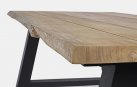 Stół aluminiowo-teakowy ciemnoszare nogi ROLLAND