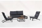 Nowoczesny komplet wypoczynkowy aluminiowy SOHO Relax antracyt / poduszki Carbon
