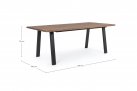 Biały stół prostokątny 200x100 nogi antracyt aluminium blat teak OSLO