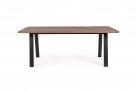 Biały stół prostokątny 200x100 nogi antracyt aluminium blat teak OSLO
