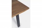 Biały stół prostokątny 200x100 nogi antracyt aluminium blat teak OSLO