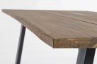 Biały stół prostokątny 200x100 nogi antracyt aluminium blat teak OSLO