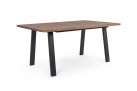 Biały stół prostokątny 160x90 nogi antracyt aluminium blat teak OSLO