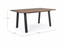Biały stół prostokątny 160x90 nogi antracyt aluminium blat teak OSLO