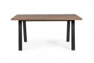 Biały stół prostokątny 160x90 nogi antracyt aluminium blat teak OSLO