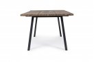 Biały stół prostokątny 160x90 nogi antracyt aluminium blat teak OSLO