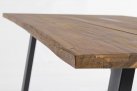 Biały stół prostokątny 160x90 nogi antracyt aluminium blat teak OSLO