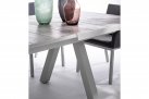 Aluminiowy biały stół na taras z blatem ceramicznym KRION 205-265