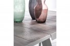 Aluminiowy biały stół na taras z blatem ceramicznym KRION 205-265