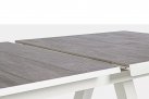 Aluminiowy biały stół na taras z blatem ceramicznym KRION 205-265