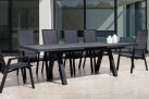 Aluminiowy ciemnoszary stół na taras z blatem ceramicznym KRION 205-265