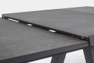 Aluminiowy ciemnoszary stół na taras z blatem ceramicznym KRION 205-265