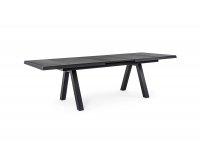 Aluminiowy ciemnoszary stół na taras z blatem ceramicznym KRION 205-265