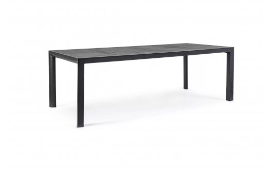 Aluminiowy stół na taras 220 cm ciemnoszary blat ceramiczny MASON bizzotto