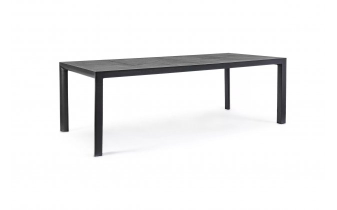 Aluminiowy stół na taras 220 cm ciemnoszary blat ceramiczny MASON bizzotto