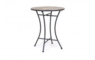 Okragły stolik śr. 60 cm z blatem wielokolorowym ceramicznym NAXOS bizotyo
