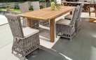 Rozkładany stół z drewna teak recykling 180-250 BOUNTY bizzotto