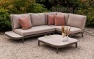 Nieduży narożnik ogrodowy aluminiowy z wygodnymi poduszkami liną rope taupe alpes