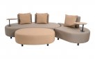 Ekskluzywny zestaw ogrodowy CALIDAD elegancka sofa, fotel i hocker z poduszkami Sunbrella