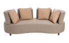 Ekskluzywny zestaw ogrodowy CALIDAD elegancka sofa, fotel i hocker z poduszkami Sunbrella