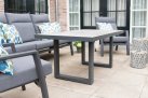 Komplet wypoczynkowy z pochylanymi oparciami aluminiowy ciemnoszary ze stolikiem ceramicznym OHIO