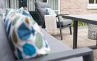 Komplet wypoczynkowy z pochylanymi oparciami aluminiowy ciemnoszary ze stolikiem ceramicznym OHIO