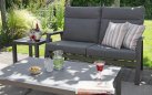 Sofa ogrodowa 2-osobowa z pochylanymi oparciami aluminiowa ciemnoszara OHIO