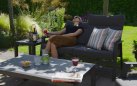Sofa ogrodowa 2-osobowa z pochylanymi oparciami aluminiowa ciemnoszara OHIO
