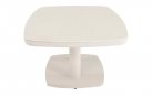 Stolik ogrodowy beżowy z kamiennym blatem 135x83x51/72 cm  