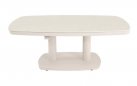 Stolik ogrodowy beżowy z kamiennym blatem 135x83x51/72 cm  