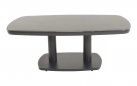 Stolik ogrodowy grafitowy z kamiennym blatem 135x83x51/72 cm  
