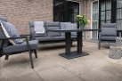 Komplet wypoczynkowy z pochylanymi oparciami aluminiowy ciemnoszary ze stolikiem ceramicznym OHIO