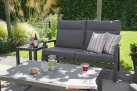 Sofa ogrodowa 2-osobowa z pochylanymi oparciami aluminiowa ciemnoszara OHIO