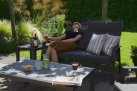 Sofa ogrodowa 2-osobowa z pochylanymi oparciami aluminiowa ciemnoszara OHIO