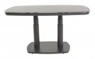 Stolik ogrodowy grafitowy z kamiennym blatem 135x83x51/72 cm  