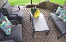Meble wypoczynkowe ogrodowe na taras aluminiowe antracyt MARAH