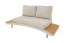 LOUNZA Zestaw wypoczynkowy ogrodowy półokragły z sofami i stolikami, teak i aluminium – LesliLiving