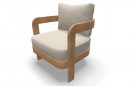 MYLO Zestaw wypoczynkowy ogrodowy z sofą, 2 fotelami i stolikiem, aluminium woodlook, poduszki Beige