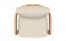 MYLO Zestaw wypoczynkowy ogrodowy z sofą, 2 fotelami i stolikiem, aluminium woodlook, poduszki Beige