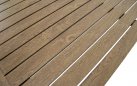 MYLO Zestaw wypoczynkowy ogrodowy z sofą, 2 fotelami i stolikiem, aluminium woodlook, poduszki kolor ceglany