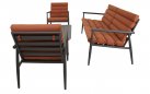 Czerwony HARPER zestaw wypoczynkowy ogrodowy sofa 2‑osobowa, 2 fotele, stolik, aluminium 