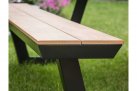 Komplet stołowy piknikowy ze zintegrowanymi ławkami aluminiowy antracyt blat teak AREZZO