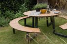 Okrągły zestaw piknikowy aluminiowy kompozyt teak AREZZO