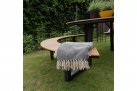 Okrągły zestaw piknikowy aluminiowy kompozyt teak AREZZO