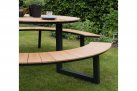 Okrągły zestaw piknikowy aluminiowy kompozyt teak AREZZO