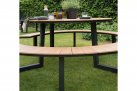 Okrągły zestaw piknikowy aluminiowy kompozyt teak AREZZO