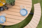 Okrągły zestaw piknikowy aluminiowy kompozyt teak AREZZO