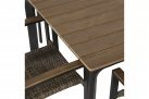 Kwadratowy stół ogrodowy aluminium antracyt blat kompozyt teak AREZZO 90x90